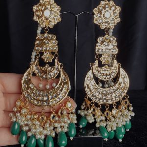 Earrings kundar green