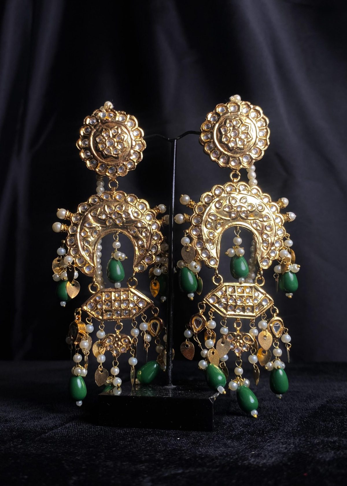 Kundan Earrings green