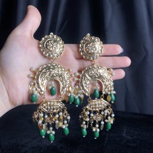 Kundan Earrings green