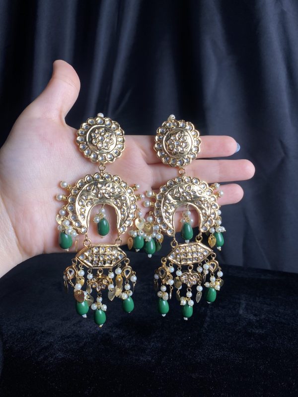 Kundan Earrings green