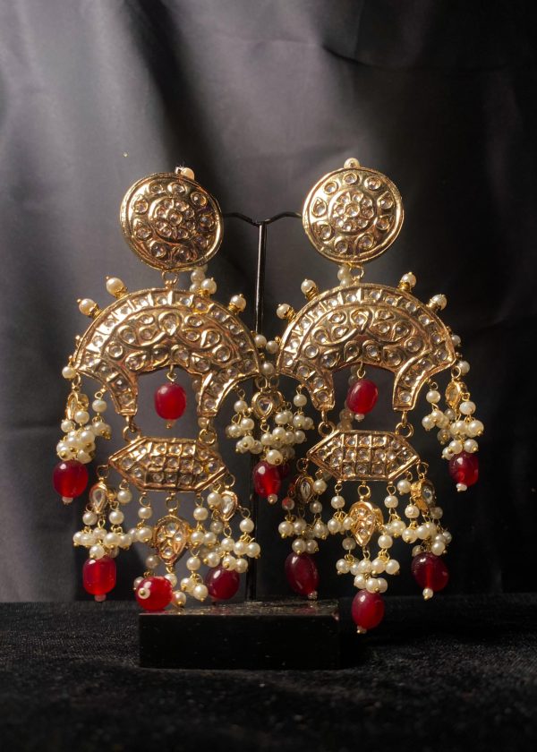 Kundan Earrings red