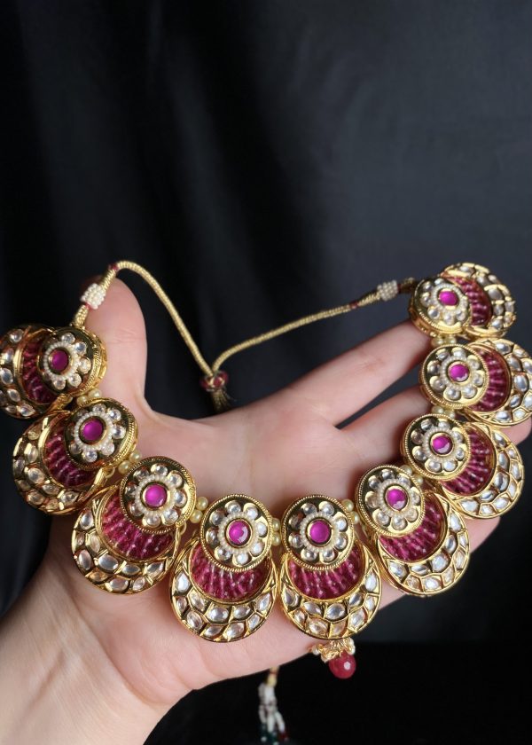 Extravagant Statement Indian Kundan Set in Fiery Red