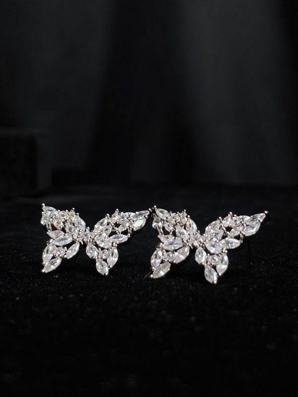 Butterfly Stud Earrings in Silver