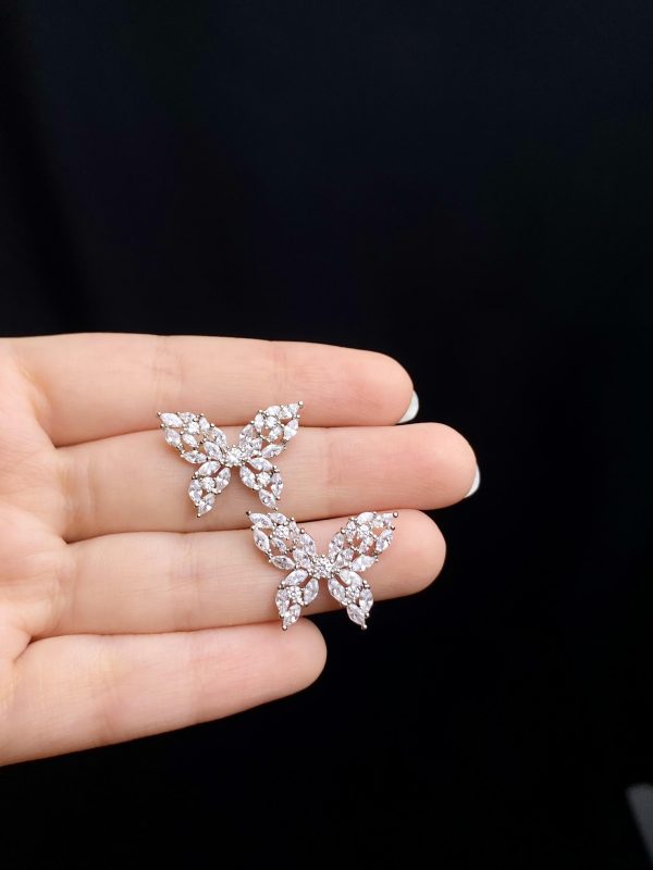 Butterfly Stud Earrings in Silver