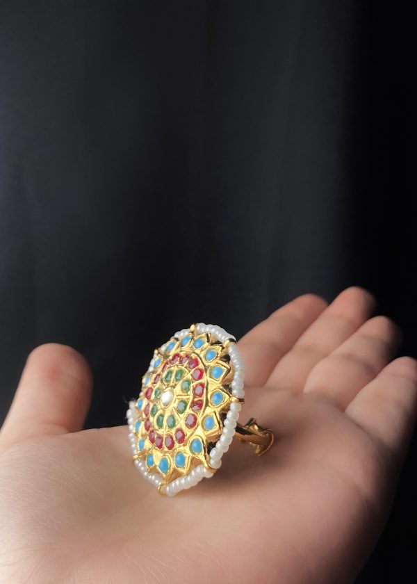 Adjustable Kundan Rings with Chaandi & Gemstones