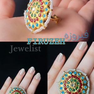 Adjustable Kundan Rings with Chaandi & Gemstones