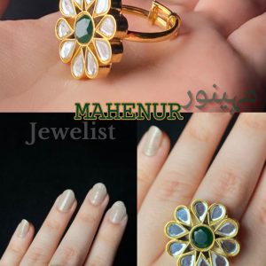 Mahenur: Chandi Infused Gold Plated Kundan Ring