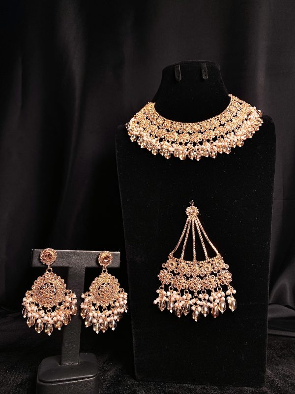 TAARA Bridal Set: Reverse AD Bridal Set in Gold