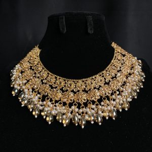 TAARA Bridal Set: Reverse AD Bridal Set in Gold