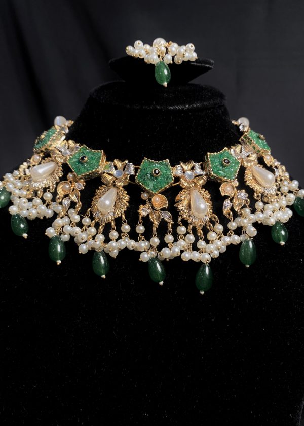 Tamara Sugarstone Necklace Set in Emerald Green