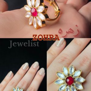 Zohra: Chandi Infused Gold Plated Kundan Ring