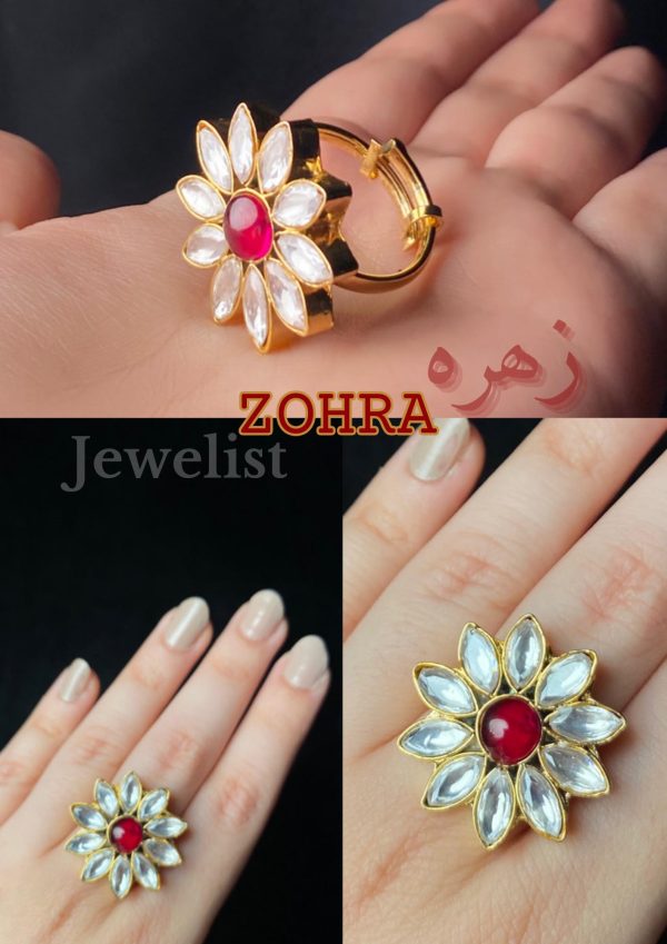 Zohra: Chandi Infused Gold Plated Kundan Ring