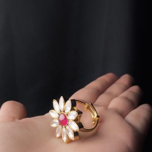 Zohra: Chandi Infused Gold Plated Kundan Ring