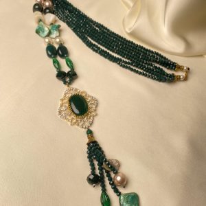 Bohemian Emerald Green Beaded Necklace