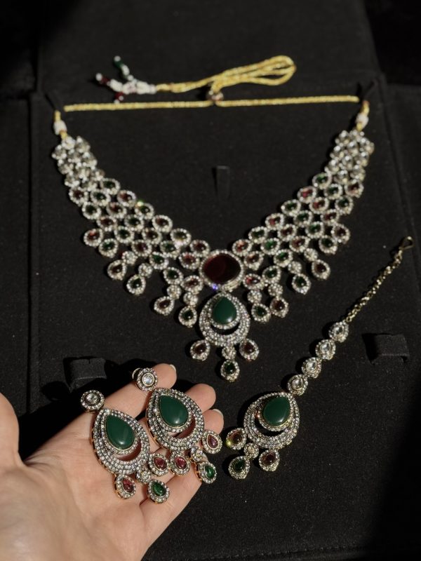 Maheer Emerald & Ruby Inspired Set