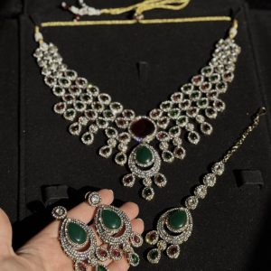 Maheer Emerald & Ruby Inspired Set