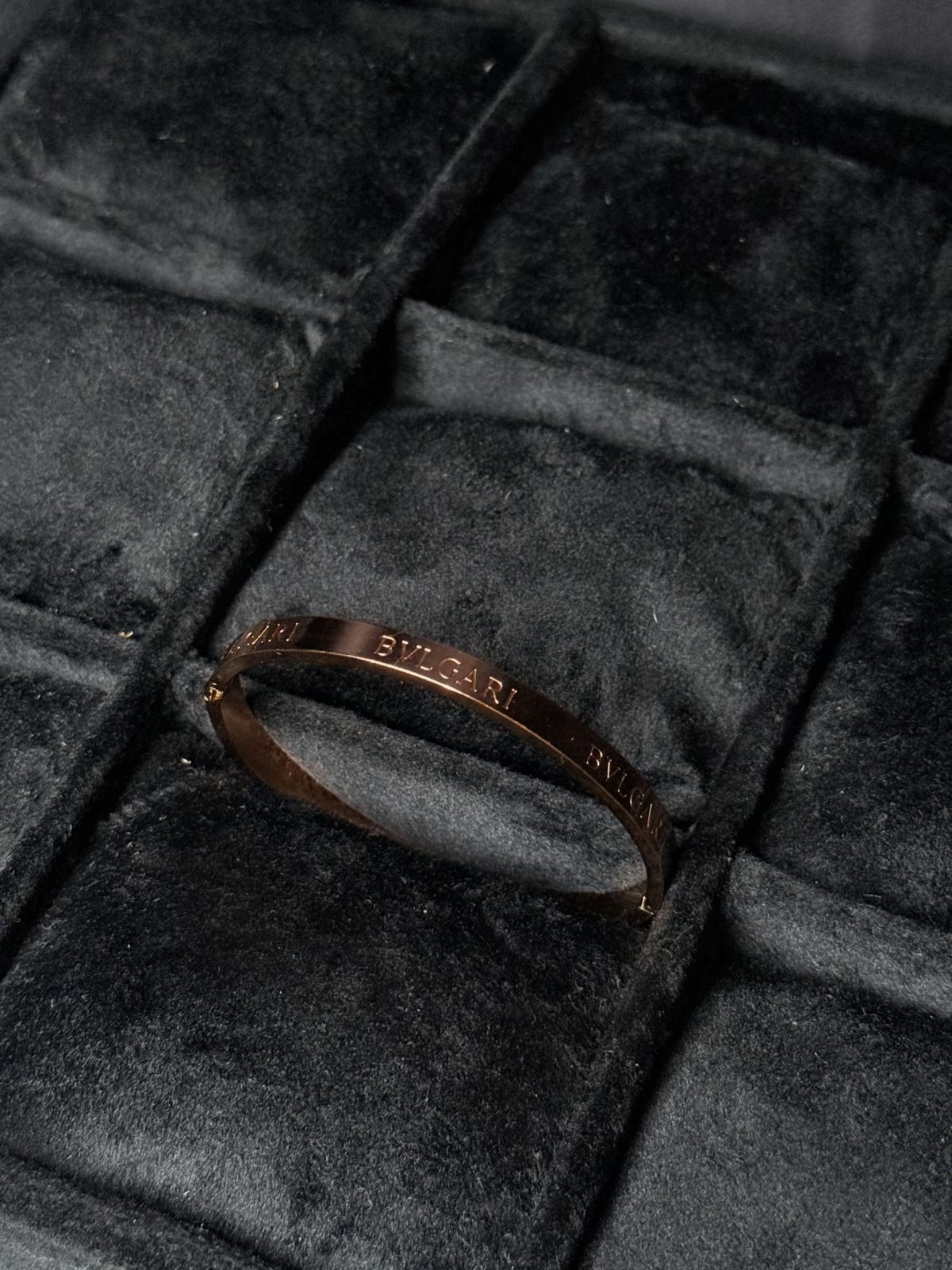 BVLGARI Inspired Logo Bangle Bracelet rose gold