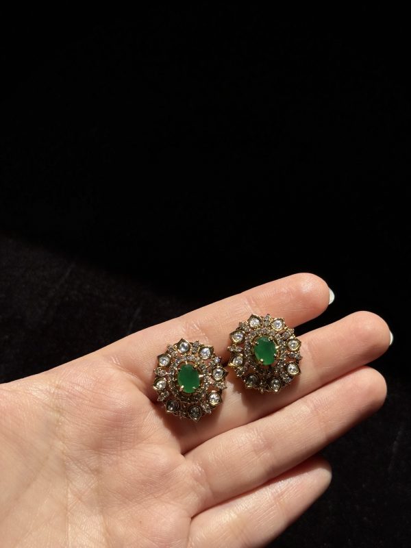 Bedazzle southindian studs green