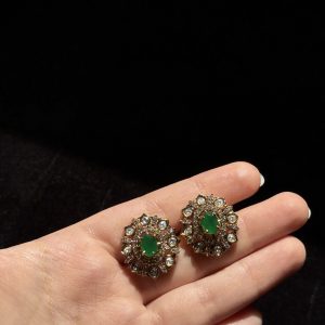 Bedazzle southindian studs green