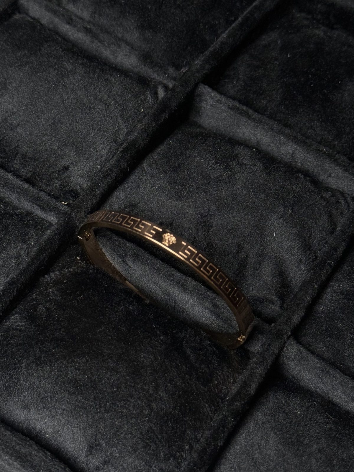 Greek Key Motif Bangle Bracelet rose gold Versace inspired