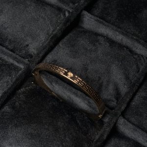 Greek Key Motif Bangle Bracelet rose gold Versace inspired