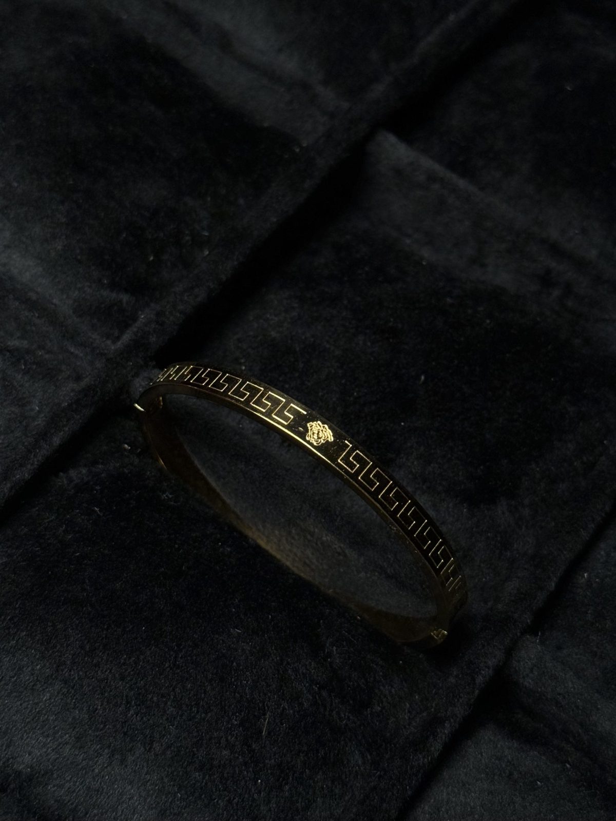 Greek Key Motif Bangle Bracelet gold Versace inspired