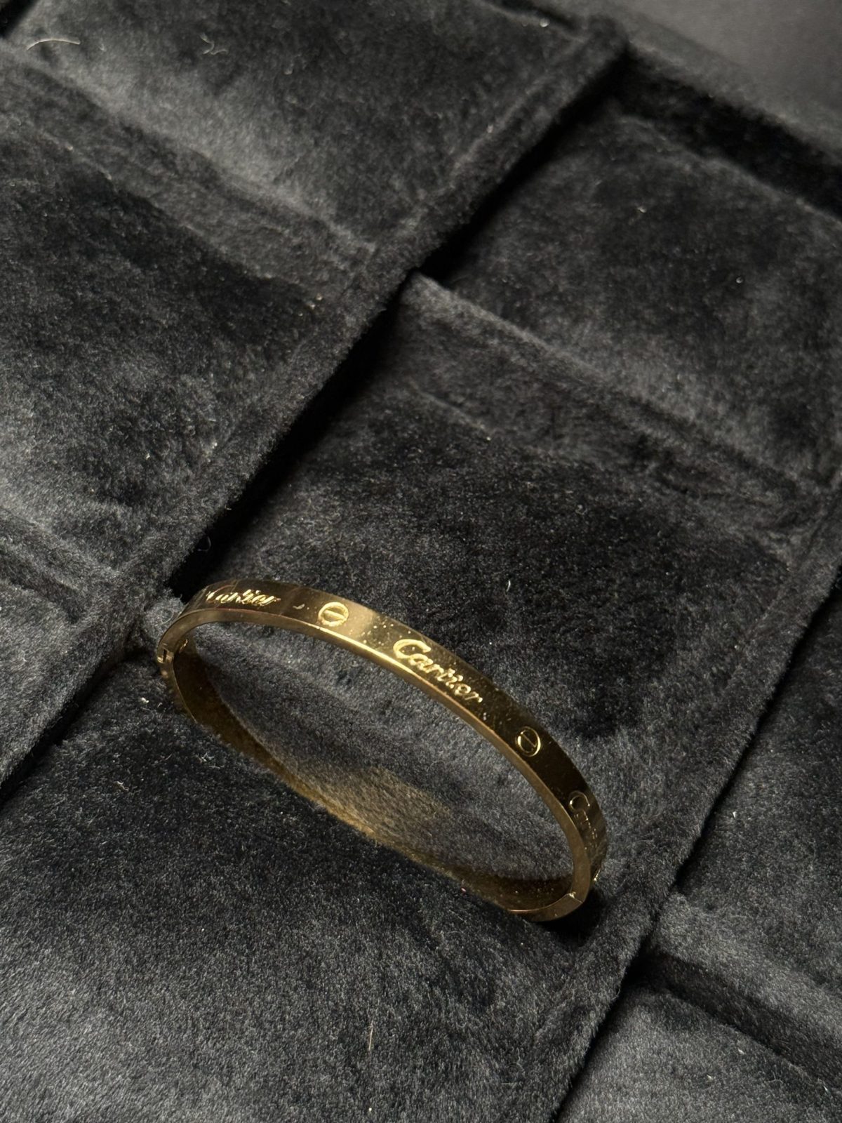 Classic Cartier Inspired Bangle Bracelet in gold