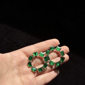 Emerald Infinity Hoop Studs