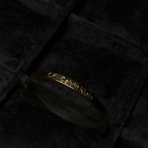 Minimalist Logo Bangle Bracelet gold