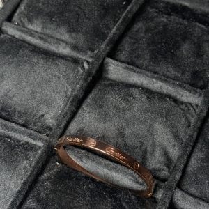 Classic Cartier Inspired Bangle Bracelet in rose gold.