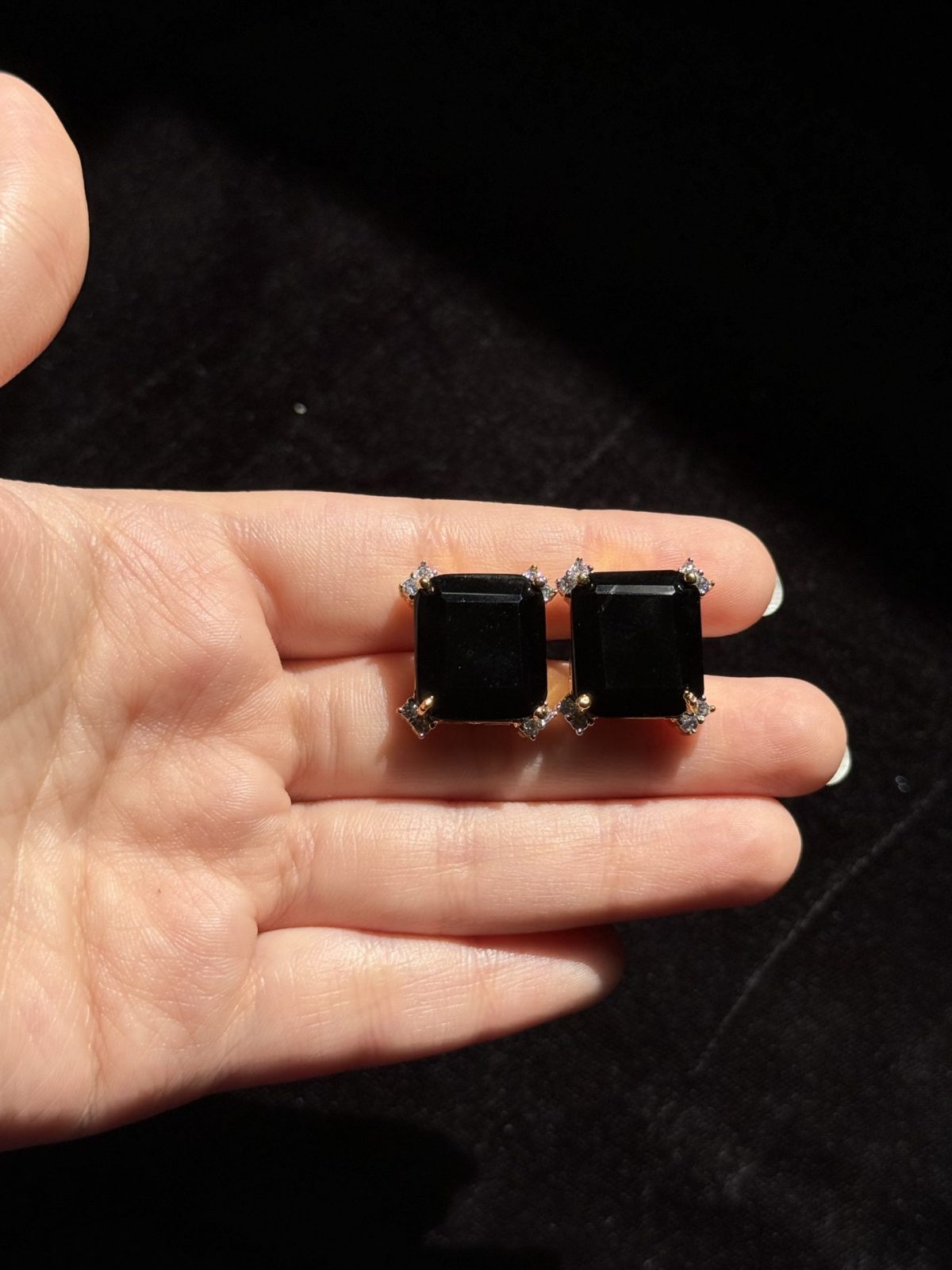 Square Crystal Halo Studs