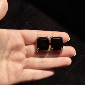 Square Crystal Halo Studs