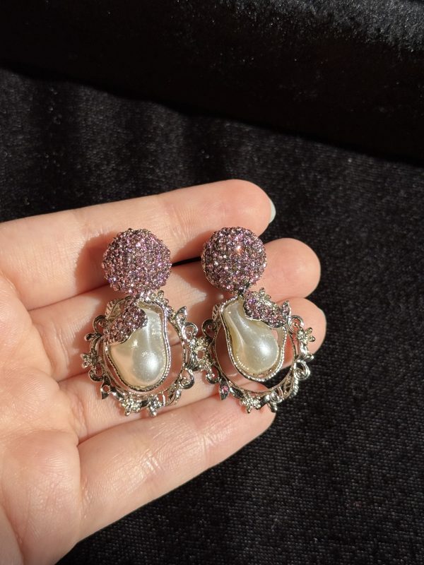 Dazzle Pearl & Crystal Drop Earrings