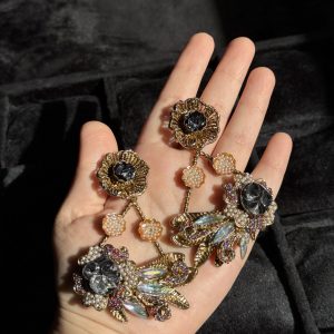 Figani Art Deco Floral Earrings