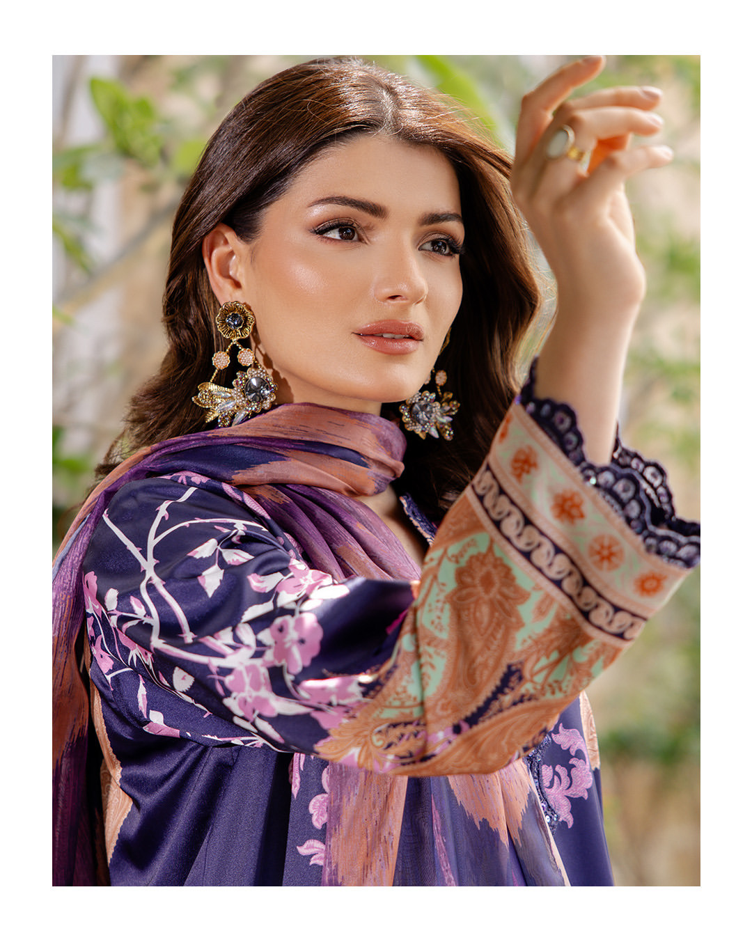 Figani Earrings – Statement Floral Drop Earrings by Jewelist.pk