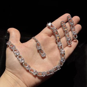 Irene Crystal Link Necklace Set