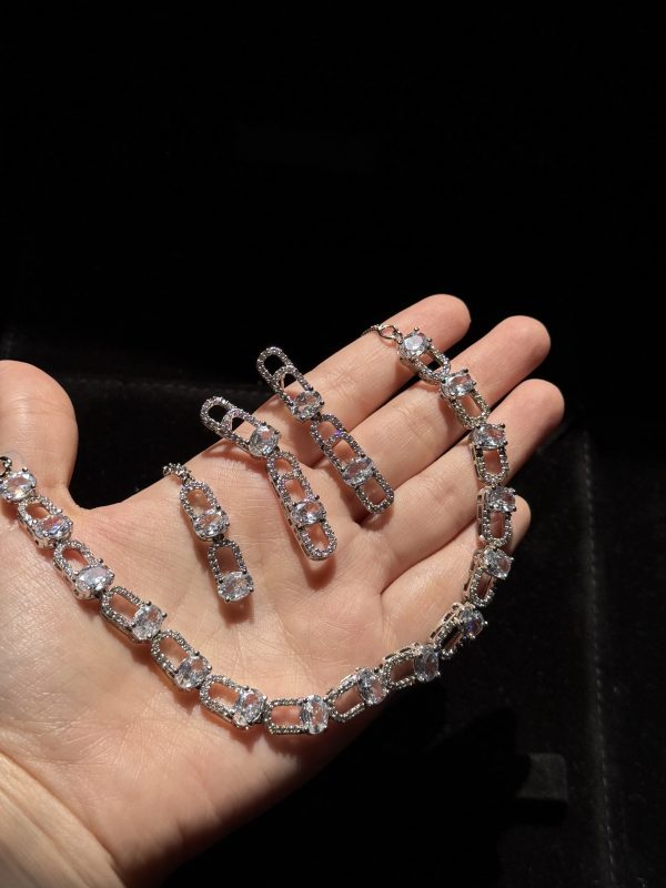 Irene Crystal Link Necklace Set