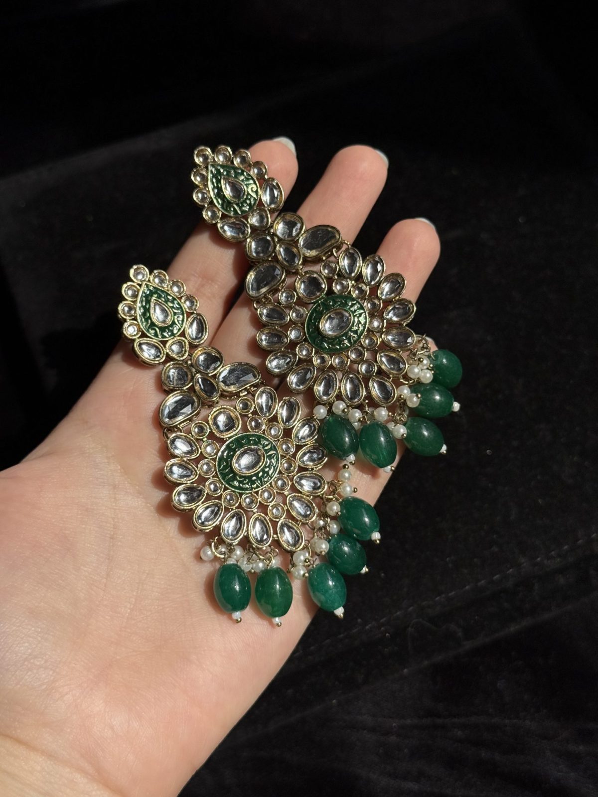 Traditional Kundan Jhumkas with Pastel Accents