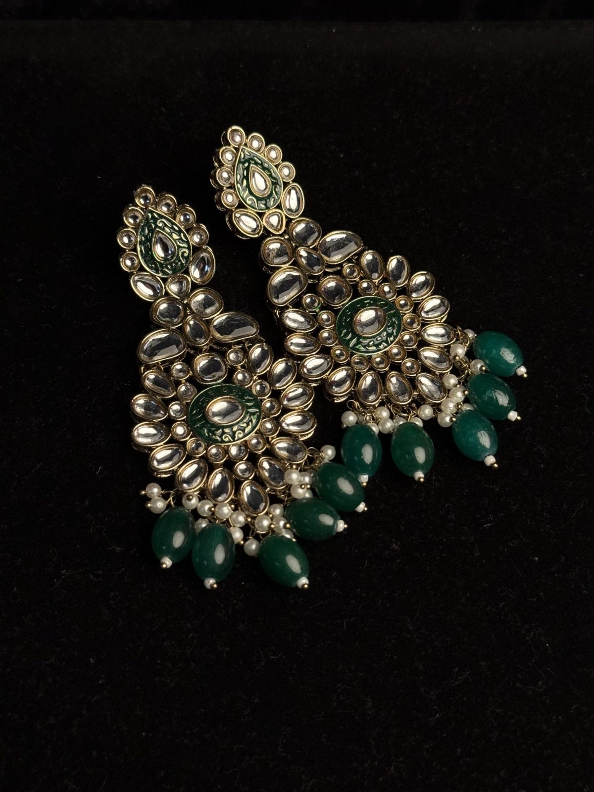 Traditional Kundan Jhumkas with Pastel Accents