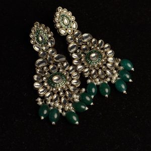 Traditional Kundan Jhumkas with Pastel Accents