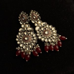 Traditional Kundan Jhumkas with Pastel Accents