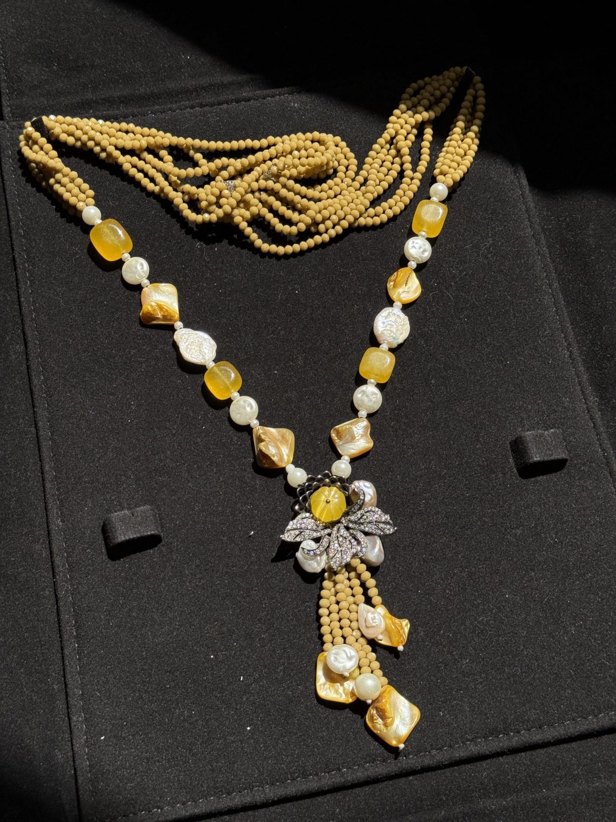 Marigold Sunshine Bead & Shell Mala