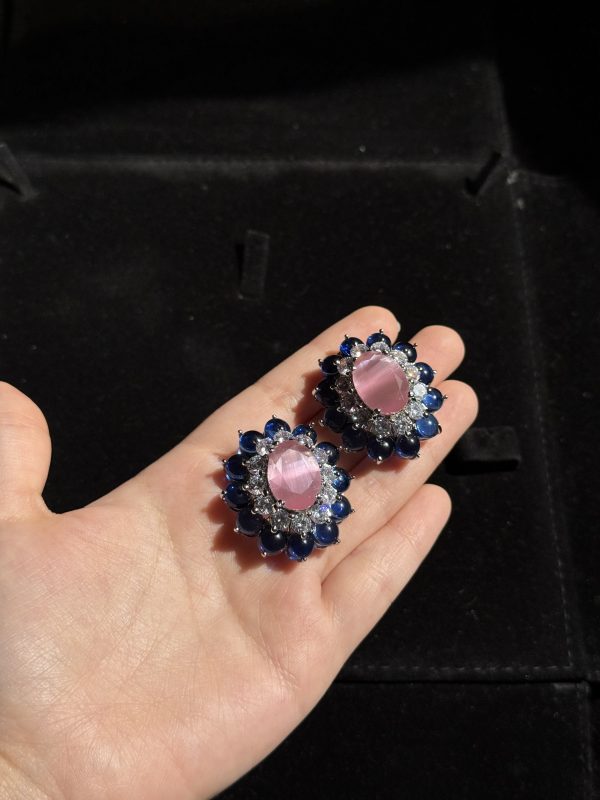 Peony Gem & Crystal Flower Earrings