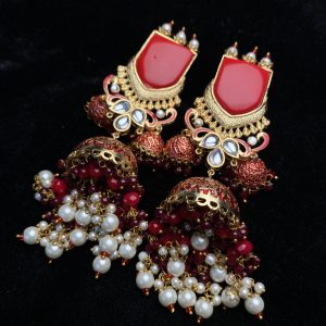 Crimson Jaipur Heritage Jhumka Earrings