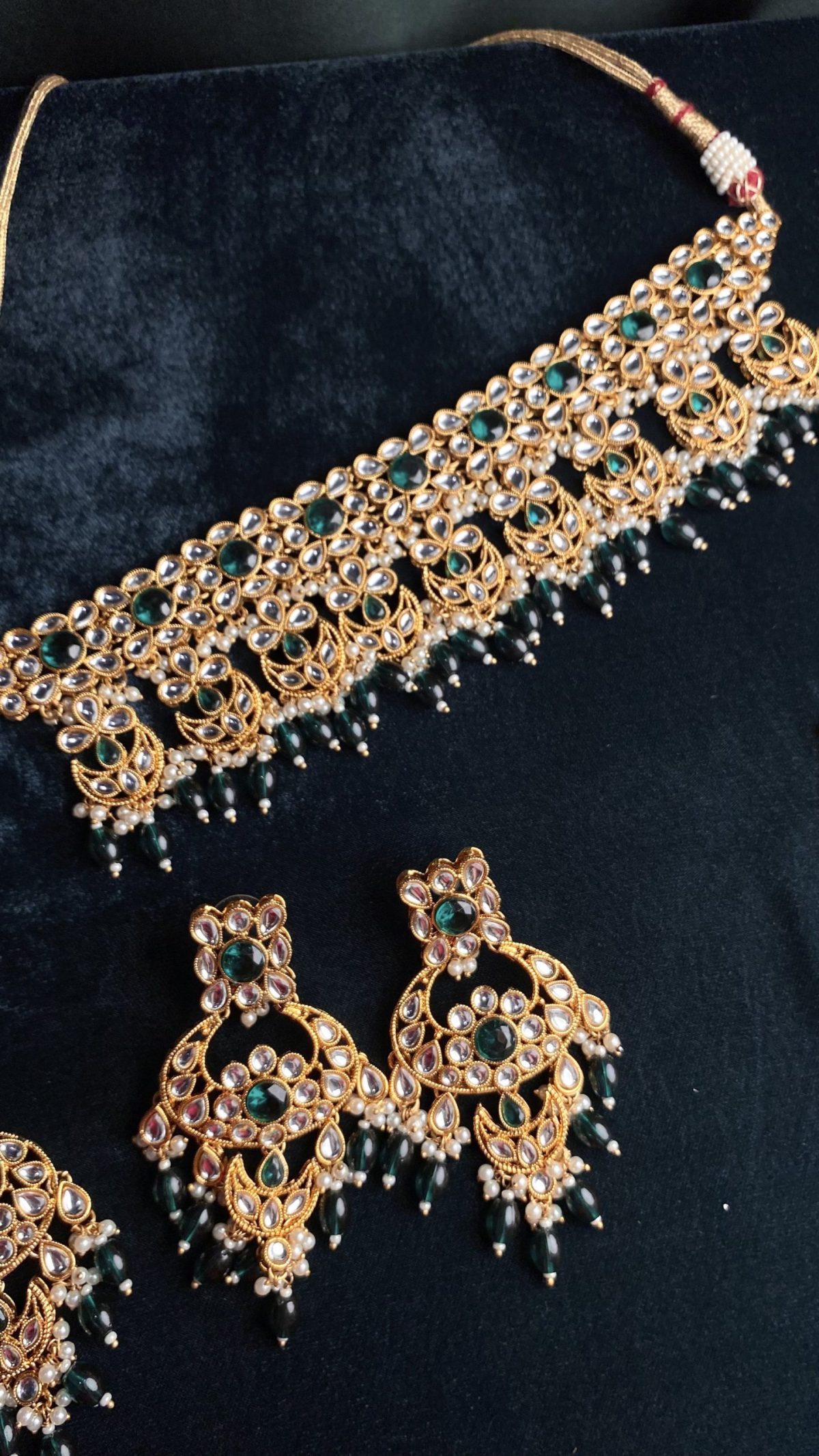 Rehma Emerald Kundan Bridal Choker Set