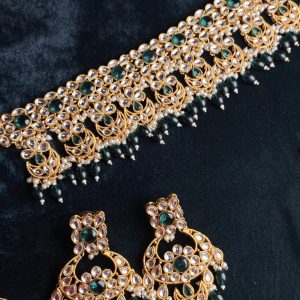 Rehma Emerald Kundan Bridal Choker Set