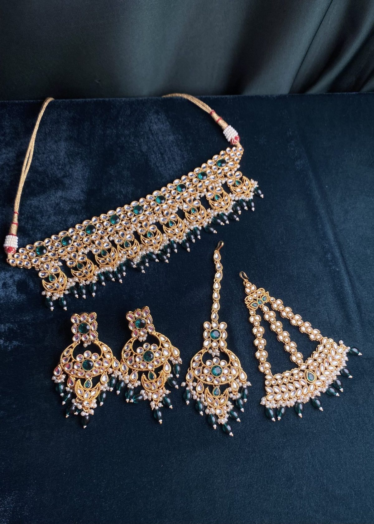 Rehma Emerald Kundan Bridal Choker Set