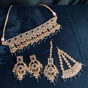 Rehma Emerald Kundan Bridal Choker Set