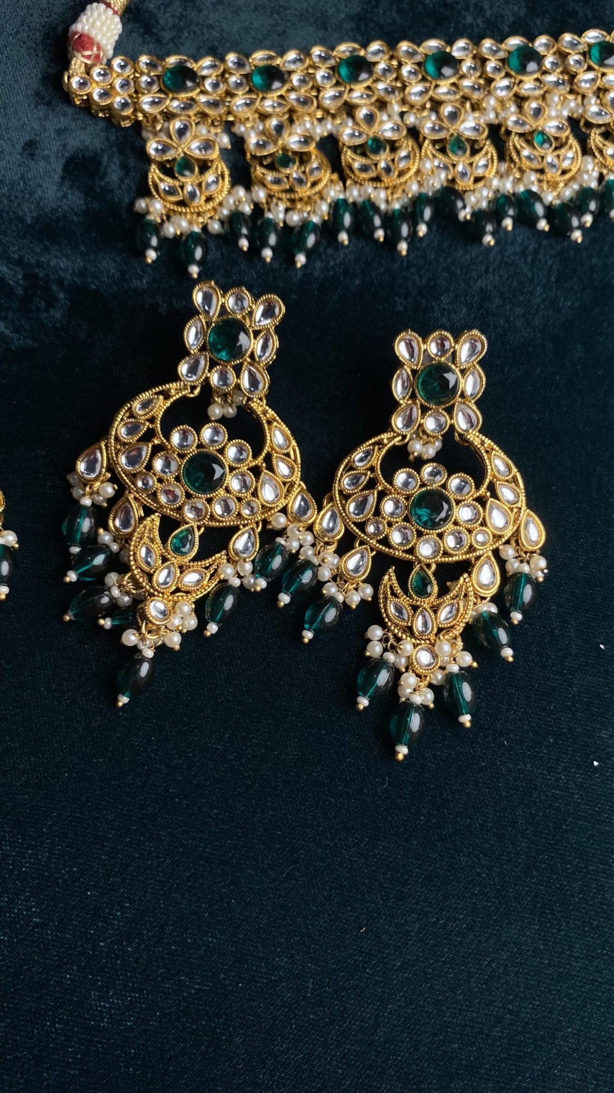 Rehma Emerald Kundan Bridal Choker Set