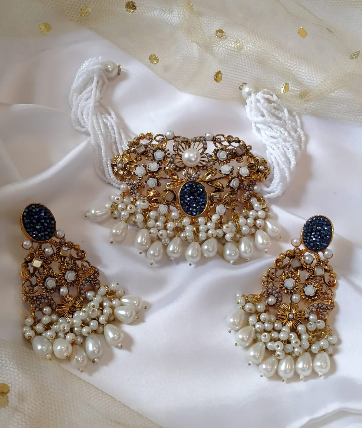 Shafaq Sugarstone Pearl Choker Set